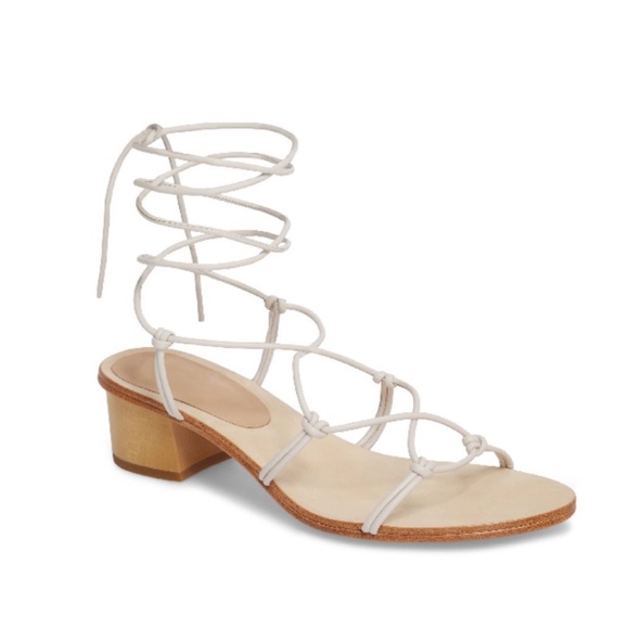 Pour La Victoire Shoes - Pour La Victoire Jules Ankle Tie Ivory Sandal